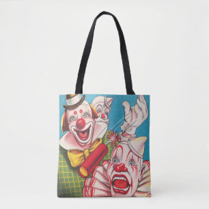 Bolsa Tote Poster de Circo Mostrando Rostos De Palhaço E Cach