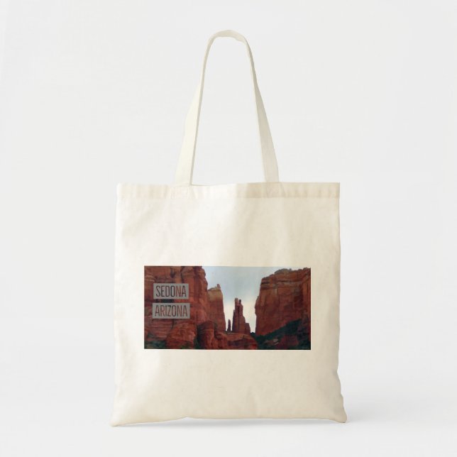 Bolsa Tote Poster de viagens das Montanhas Sedona Arizona (Frente)