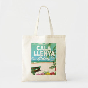 Bolsa Tote poster de viagens de praia cala llenya ibiza