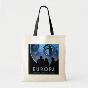 Bolsa Tote Poster de viagens Espacial Retroativo - Lua Europa