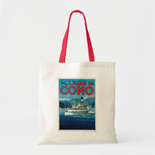 Bolsa Tote Poster de viagens italiano Lago de Como Vintage