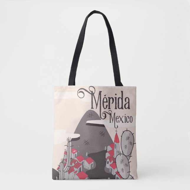 Bolsa Tote Poster de viagens Mérida México (Frente)