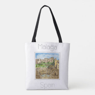 Bolsa Tote Poster de viagens para a Espanha de Málaga