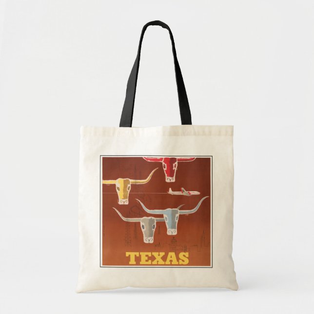 Bolsa Tote Poster de viagens Para American Airlines No Texas (Frente)