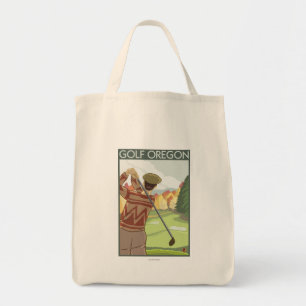Bolsa Tote Poster de Viagens vintage de cena do OregonGolf