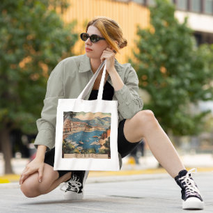 Bolsa Tote Poster de viagens vintage de com vista para o port