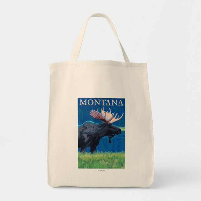 Bolsa Tote Poster de Viagens vintage MontanaMoose (Frente)