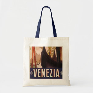 Bolsa Tote Poster de viagens vintage Mostrando Um Canal Em Ve