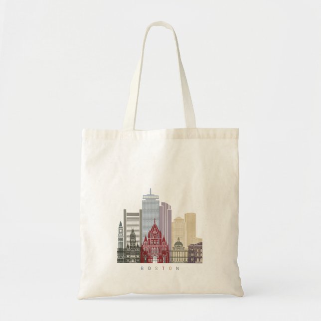 Bolsa Tote Poster do horizonte de Boston (Frente)