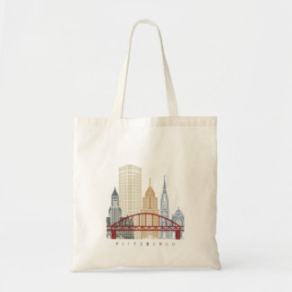 Bolsa Tote Poster do horizonte de Pittsburgh V2