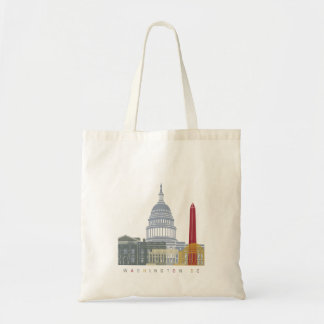 Bolsa Tote Poster do horizonte de Washington DC