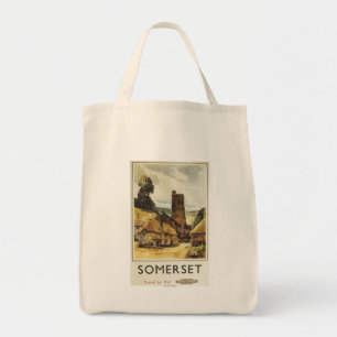 Bolsa Tote Poster Railway britânico da cena histórica da vi