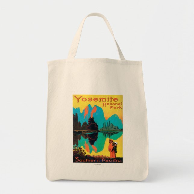 Bolsa Tote Poster turístico - Parque Yosemite Nat'l, CA (Frente)