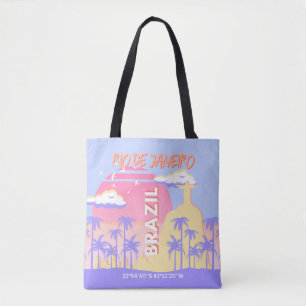 Bolsa Tote Poster Viagem de Arte Azul do Rio de Janeiro