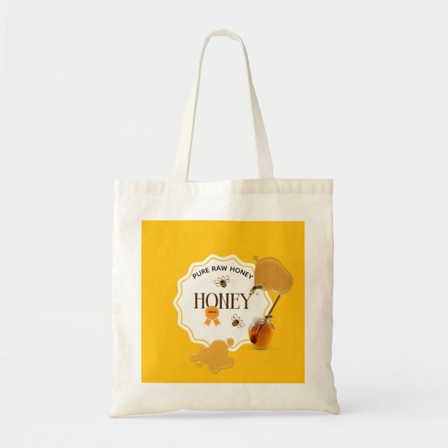 Bolsa Tote Pote de Mel Abelha Mel Colmeia Apiário (Frente)