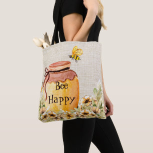 Bolsa Tote Pote de mel feliz abelha
