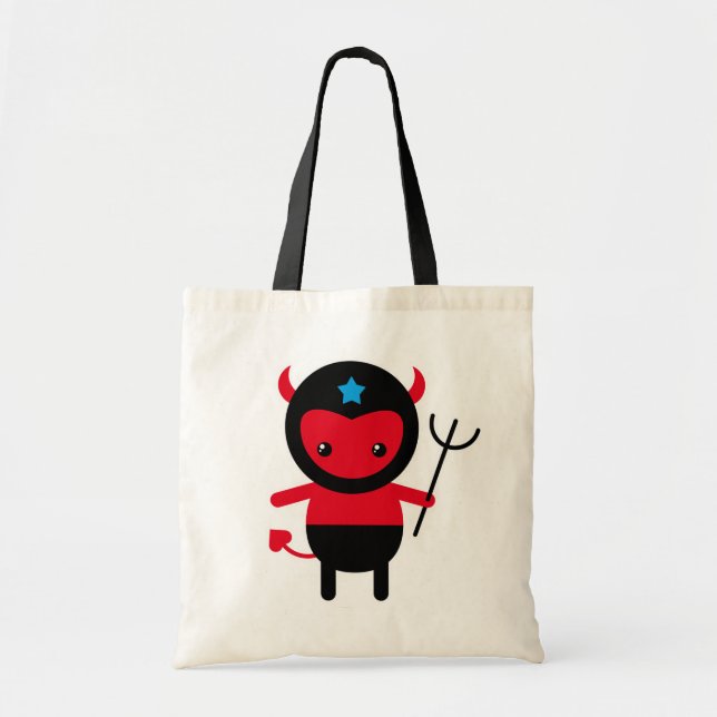 Bolsa Tote Pouco diabo de Ninja do kawaii (Frente)