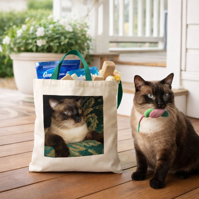 Bolsa Tote Pouty Face Siamese Cat Bag (Siamese cat lovers tote bag, a thoughtful gift idea )