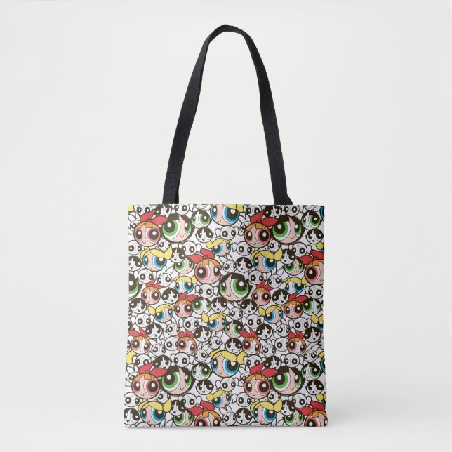 Bolsa Tote Powerpuff Girls Face Patterno (Frente)