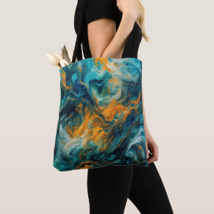 Bolsa Tote Praça do Oceano Cósmico - Abstrato colorido