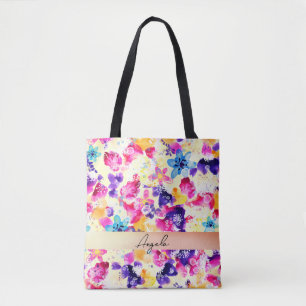 Bolsa Tote Prado de Flores Silvestres Florais Rústicas