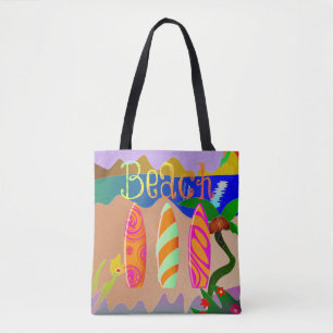Bolsa Tote Prados Coloridos de Praia Tropical