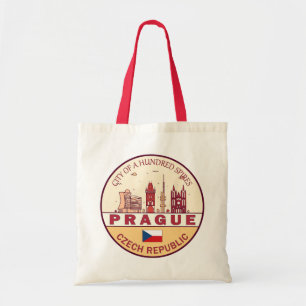 Bolsa Tote Praga Cidade da República Checa Skyline Emblem