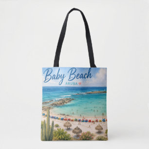 Bolsa Tote Praia Baby Aruba Caribe Viagem lembrança