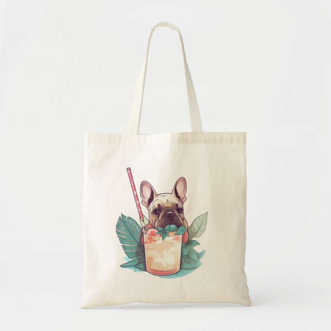 Bolsa Tote Praia Buddies: Frenchie Fizz Tote Bag (Frente)