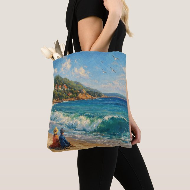 Bolsa Tote Praia Costeira Azul   (Close Up)