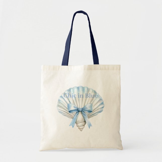 Bolsa Tote Praia da Concha Azul Chic (Frente)