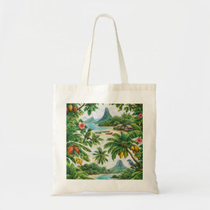 Bolsa Tote Praia da Ilha Tropical de São Tomé, Cacau & Banana