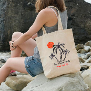 Bolsa Tote Praia de Palma do Pôr do Sol Tropical Férias em Fa