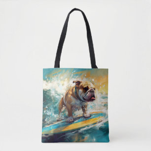 Bolsa Tote Praia de Surf Bulldog Pintura