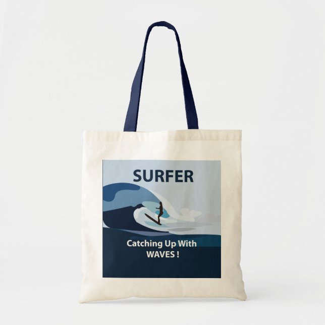Bolsa Tote Praia de Surf Surfando  (Frente)