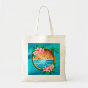 Bolsa Tote Praia de Verão Oceano pássaros voam no céu e verme