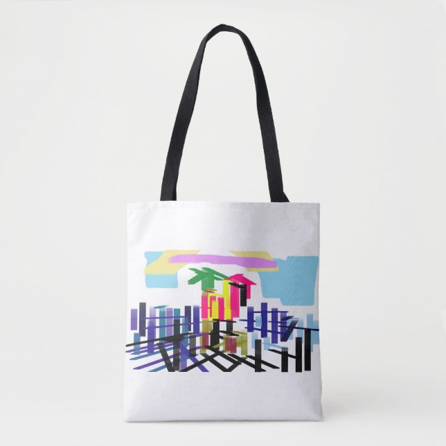 Bolsa Tote Praia do flamingo rosa (Frente)