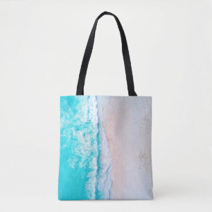 Bolsa Tote Praia do oceano, bela paisagem, tema viagem.