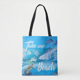 Bolsa Tote Praia e pintura da vida marinha