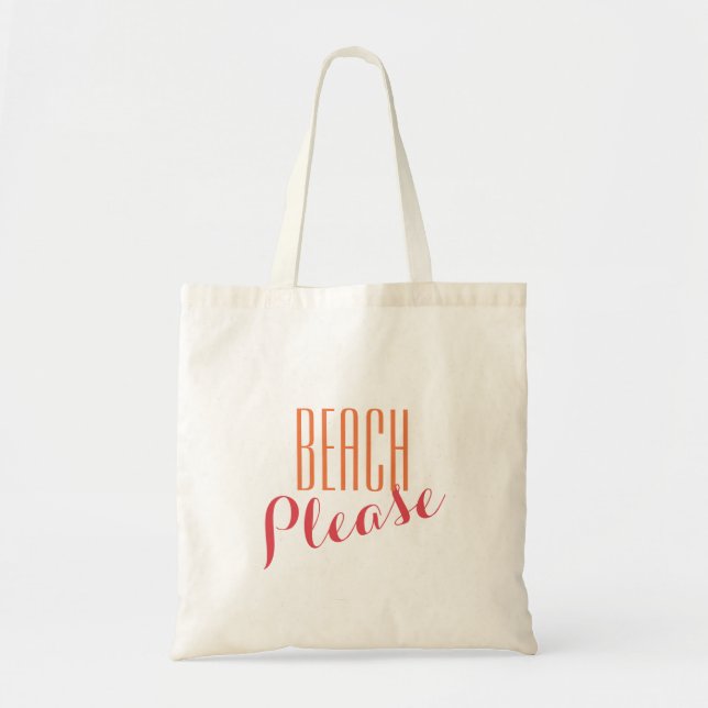 Bolsa Tote Praia feminina fofa personalizada, por favor (Frente)