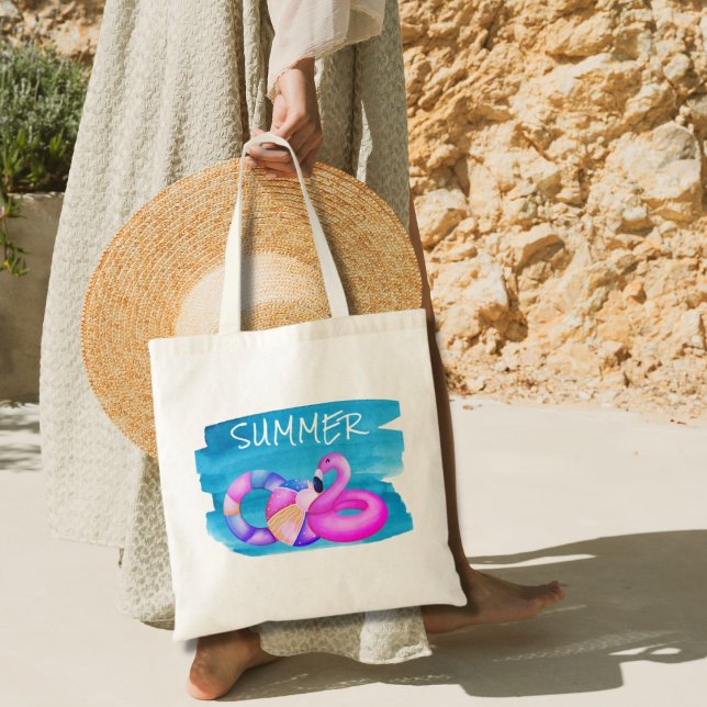 Bolsa Tote Praia Flamingo Rosa (Criador carregado)