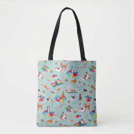 BOLSA TOTE PRAIA PARA CÃES ORGULHOSOS DO ARCO-ÍRIS