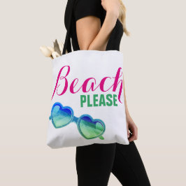 Bolsa Tote Praia por favor frente e verso