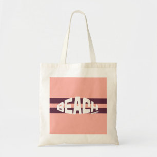 Bolsa Tote Praia, por favor, rosa e roxa, com distribuição