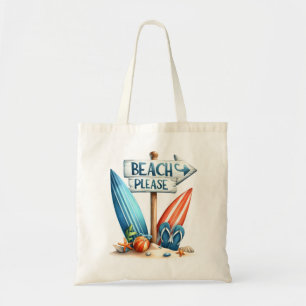 Bolsa Tote "Praia, por Favor" Saco de Tote de Praia