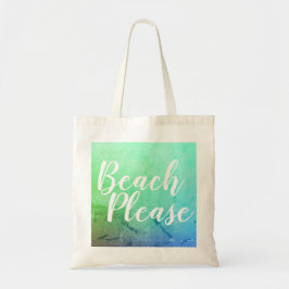 Bolsa Tote Praia Por Favor Teal Aqua Ombre Beach