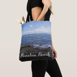 Bolsa Tote Praia preta Havaí da areia de Punaluu