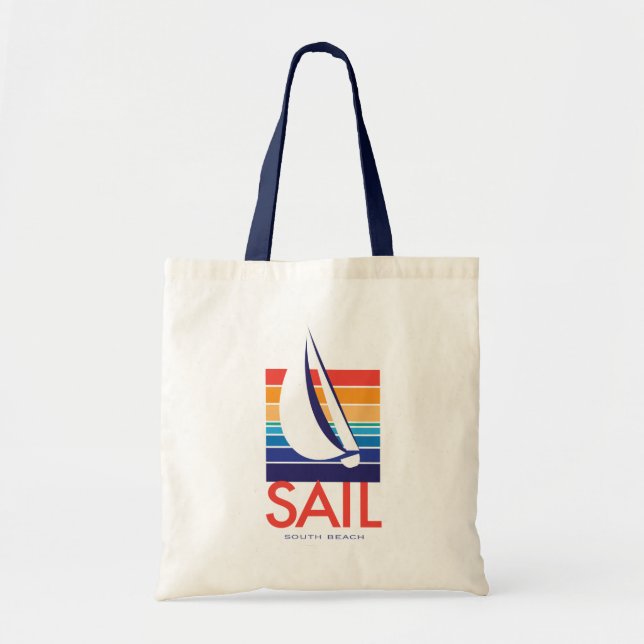 Bolsa Tote Praia sul de Square_Sail da cor do barco (Frente)