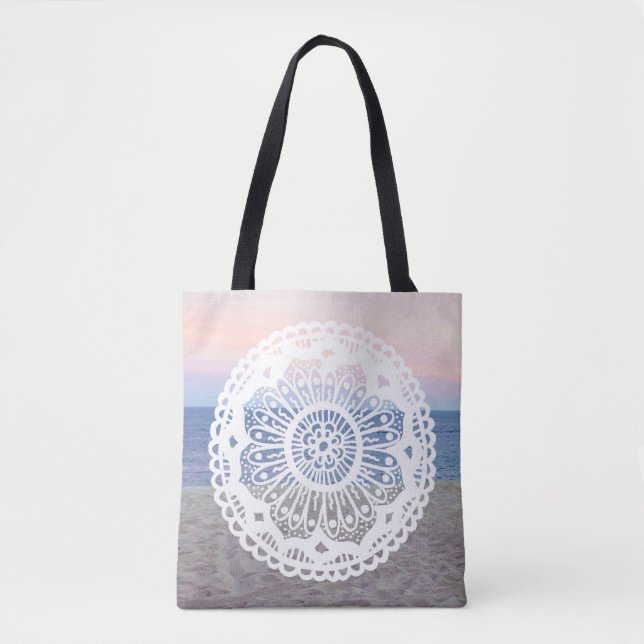 Bolsa Tote Praia Sunset Mandala (Frente)