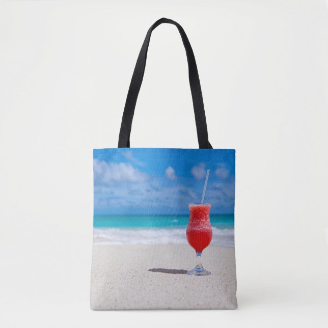 Bolsa Tote Praia tropical bonita do caribe do daiquiri do (Frente)